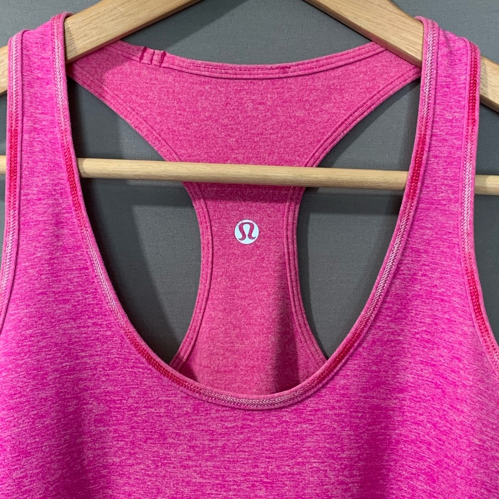 Lululemon Cool Racerback Tank Heather Pink Sz 10